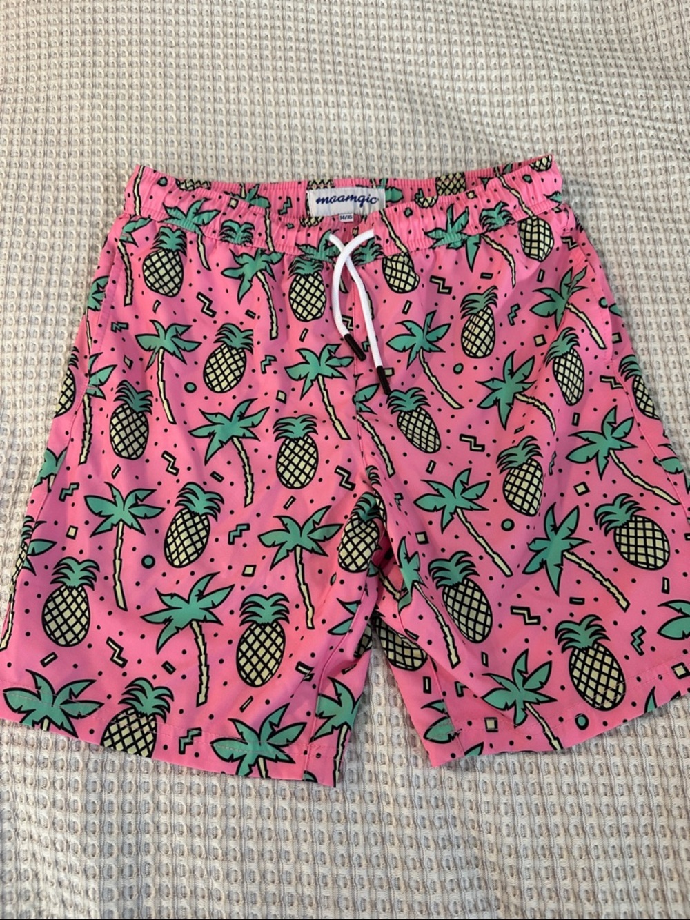 Brand new!!! Maamgic Pink Pineapple Print Swim Trunks